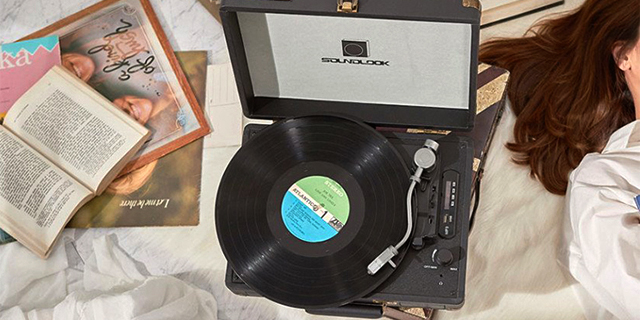 사운드룩 블루투스 가방형 LP 턴테이블 SLT-100BT